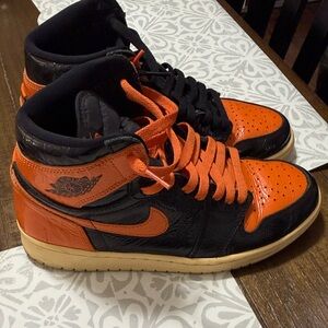 Jordan Black and Orange Sneakers